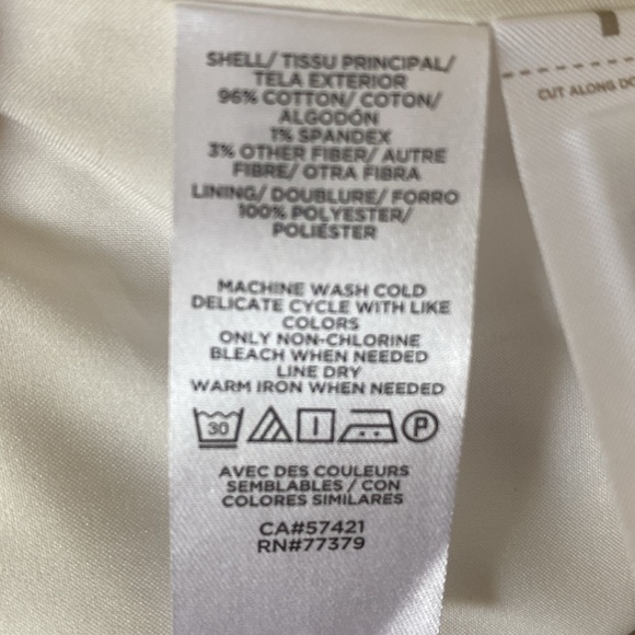 Loft Sleeveless Textured Tweed V Neck Cotton Shift Career Dress White Size 8 - Picture 14 of 16